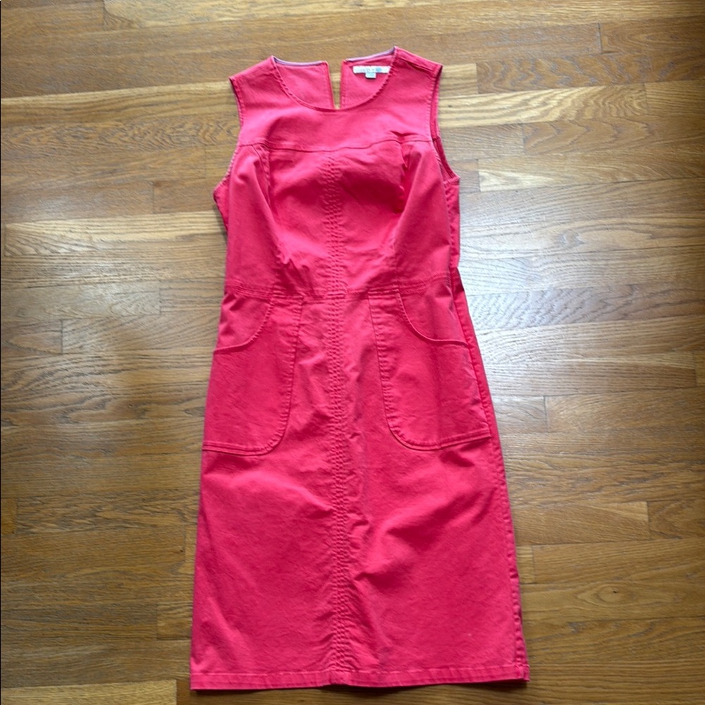 Boden Pink Sleeveless Sheath Dress Crew Neck Casual